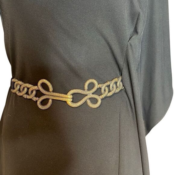 BCBG Max Azria Asymmetrical Drape Black Blue Dress (022) - Picture 3 of 15